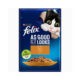 پوچ گربه بالغ فلیکس پورینا با طعم مرغ در ژله felix purina chicken