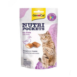 تشویقی گربه نوتری پاکت جیم کت با طعم اردک Gim Cat Nutri Pockets with Duck