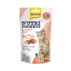 تشویقی گربه نوتری پاکت جیم کت با طعم سالمون Gim Cat Nutri Pockets with Salmon